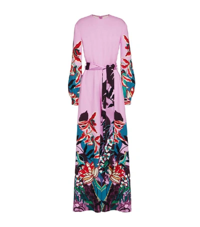 Shop Valentino Silk Orchid Ramage Jumpsuit