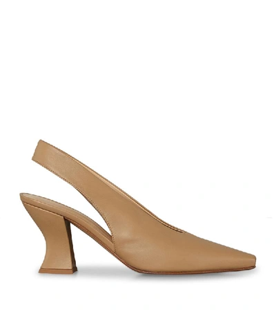 Shop Bottega Veneta Leather Almond Slingback Pumps 80