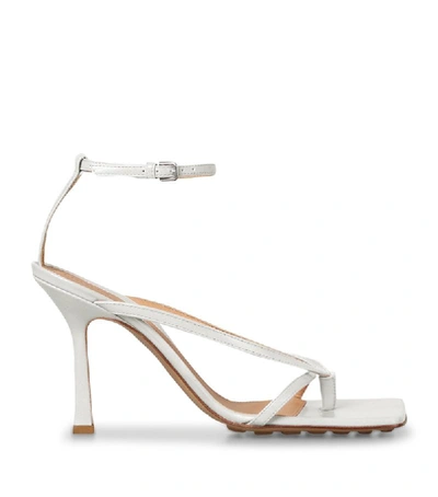 Shop Bottega Veneta Leather Stretch Sandals 90 In White