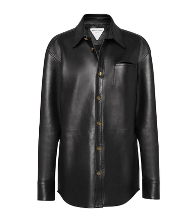 Shop Bottega Veneta Leather Shirt