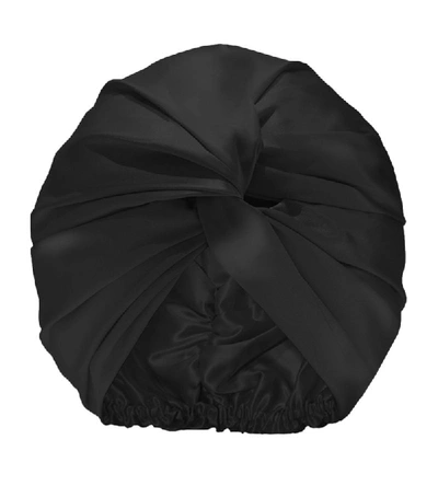 Shop Slip Silk Turban In Black