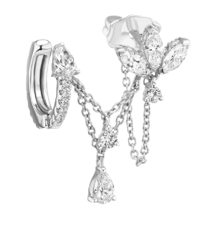 Shop Maria Tash Diamond Lotus In Orbit Earring