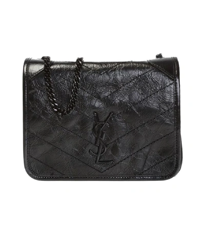 Shop Saint Laurent Black Niki Chain Wallet Bag