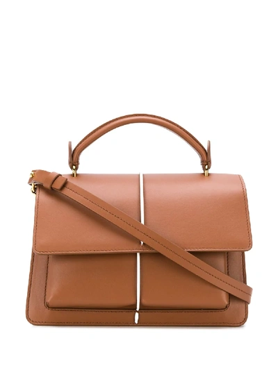 Shop Marni Attache Tote Bag In Brown