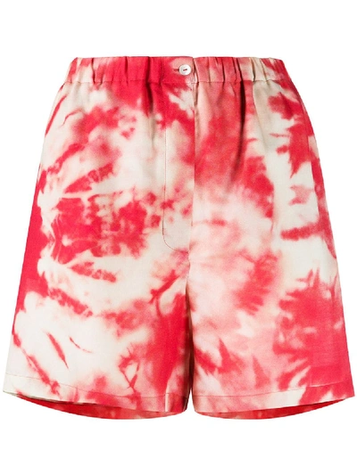 Shop Alanui Tie-dye Print Shorts In Pink