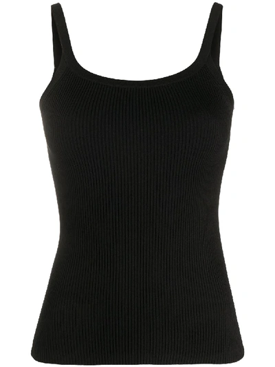 Shop Sandro Ribbed Knit Vest Top In Black