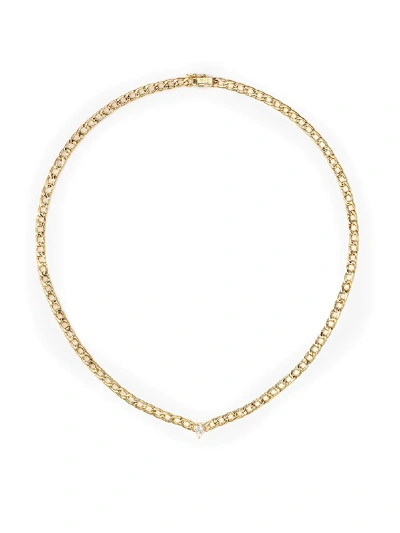 Shop Anita Ko 18kt Yellow Gold Diamond Cuban Link Necklace