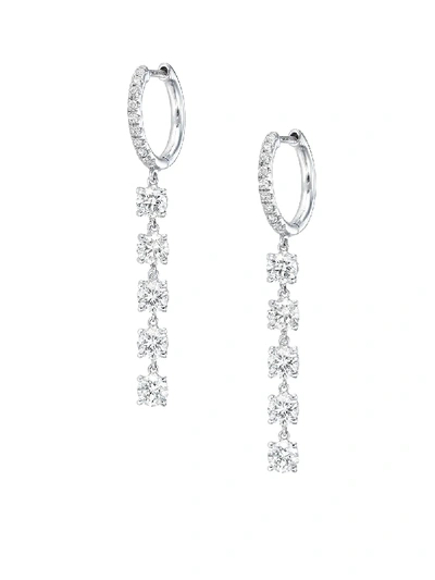 Shop Anita Ko 18kt White Gold Diamond Huggie Hoop Earrings In Silver