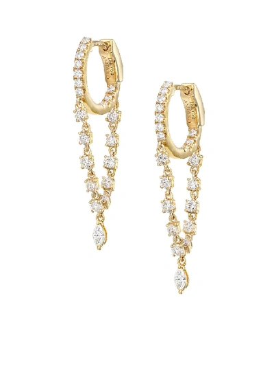 Shop Anita Ko 18kt Yellow Gold Sienna Diamond Drop Huggie Hoop Earrings