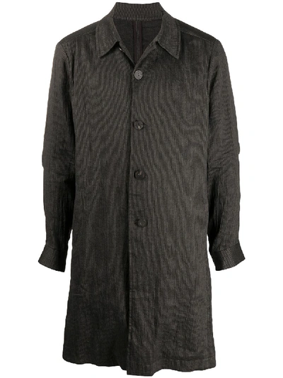 Shop Devoa Long-line Shirt In Grey