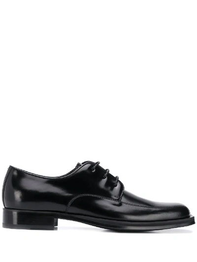 Shop Versace Square Toe Lace-up Shoes In Black