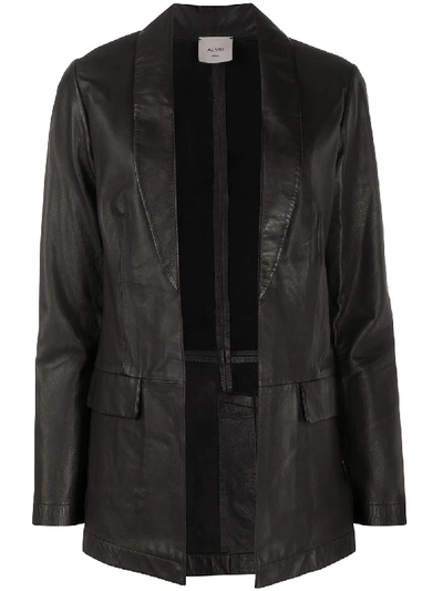 Shop Alysi Textured Blazer-style Jacket In Black