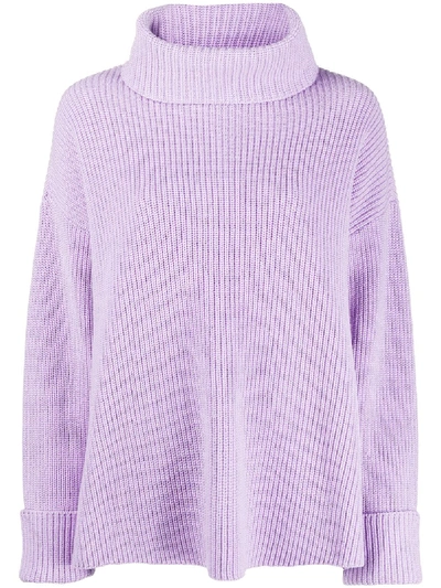 Shop Alice And Olivia Mel Roll-neck Sweater In Purple