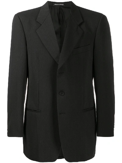 Pre-owned Giorgio Armani 单排扣西装夹克 In Black
