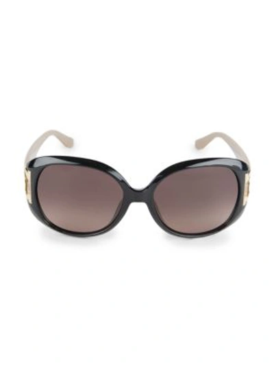 Shop Ferragamo Women's 57mm Square Sunglasses In Black