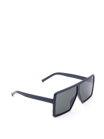 Shop Saint Laurent Sl 183 Betty S Sunglasses In Black Black Grey