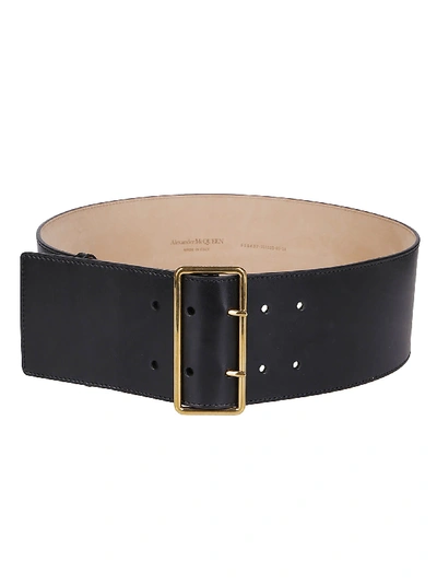 Shop Alexander Mcqueen Black Leather Belt