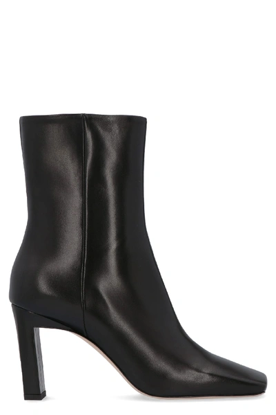 Shop Wandler Isa Leather Ankle Boots In Black