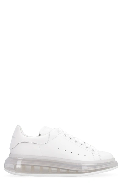 Shop Alexander Mcqueen Larry Leather Low-top Sneakers In White