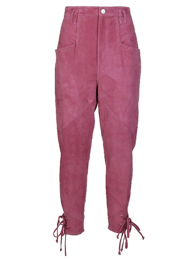 Shop Isabel Marant Pink Suede Trousers