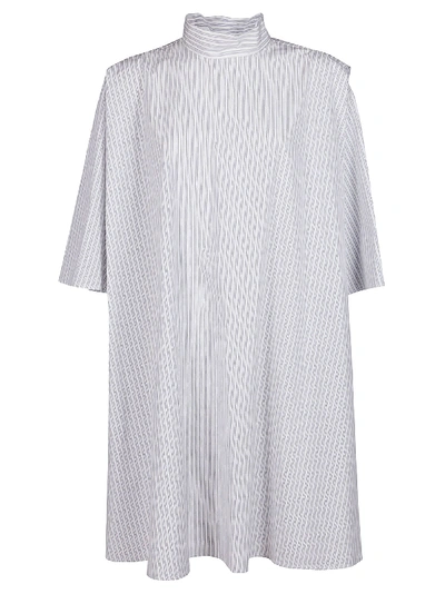 Shop Givenchy White Cotton Shirt Dress In Navy White