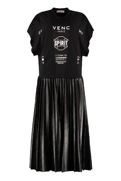 Shop Givenchy Plated Skirt Dress In Black