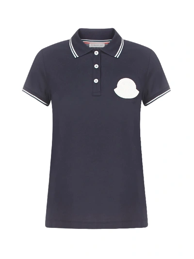 Shop Moncler Polo Shirt In Blu Navy