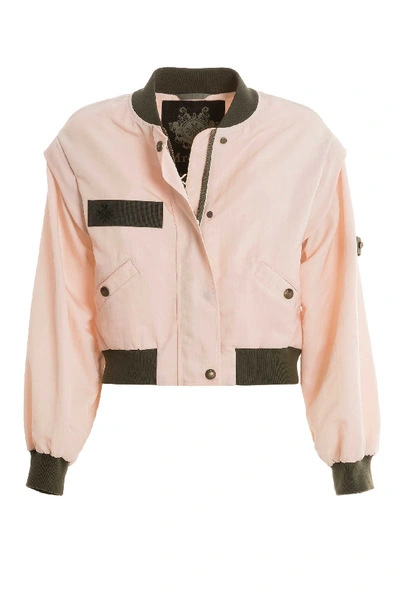 Shop Mr & Mrs Italy Washed Nylon Bomber In Sky Pink