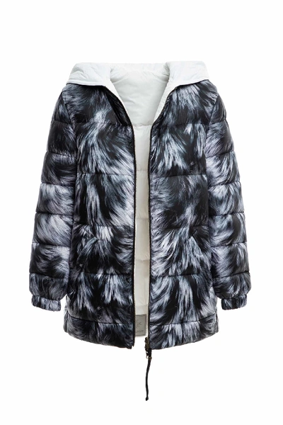 Shop Mr & Mrs Italy Black And White Reversible Down Jacket In Black/silver / White Paper