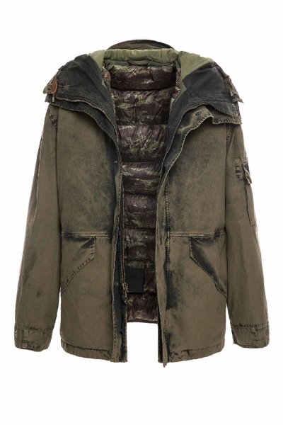 Shop Mr & Mrs Italy Cortina Warm Mini Parka In Loden / Army/camouflage Army