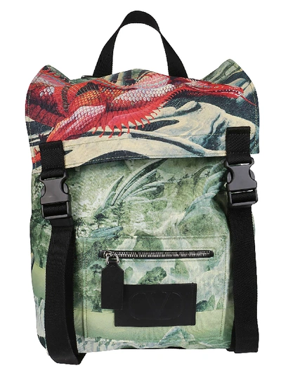 Shop Valentino Multicolor Red Dragon Backpack
