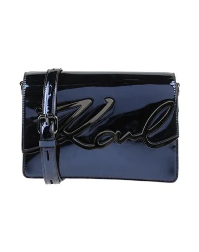 Shop Karl Lagerfeld Cross-body Bags In Dark Blue