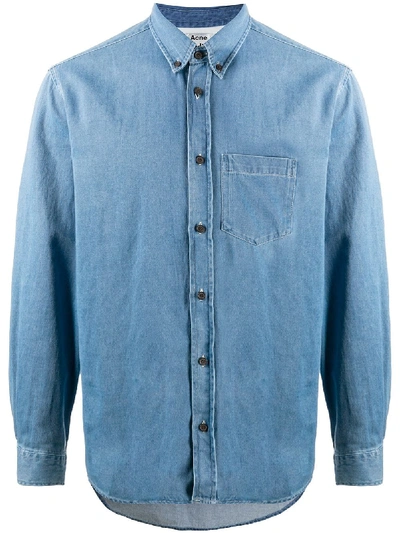 Shop Acne Studios Classic Denim Shirt In Blue