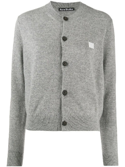 Shop Acne Studios Crew-neck Wool Cardigan In Grey