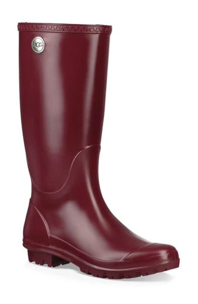 Shop Ugg Shelby Matte Waterproof Rain Boot In Garnet Rubber