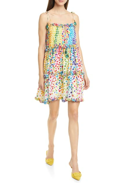 Shop All Things Mochi Blessica Polka Dot Silk Blend Crepe Minidress In Multi Dots