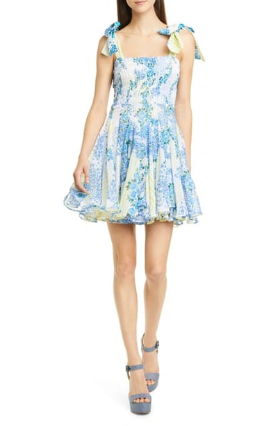 Shop All Things Mochi Darna Floral Minidress In Blue