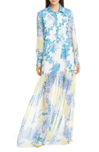 Shop All Things Mochi Alona Long Sleeve Maxi Dress In Blue