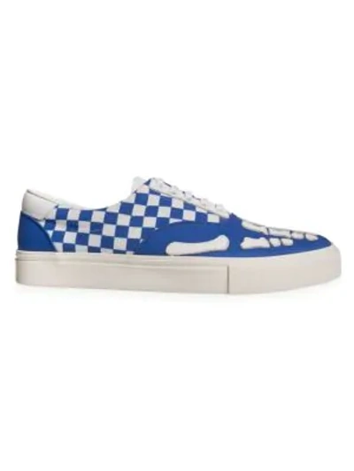 Shop Amiri Checkered Low-top Sneakers In Blue White