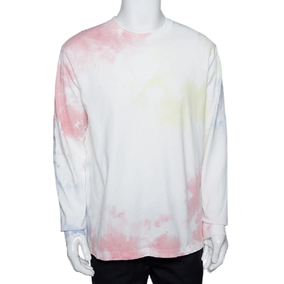 Pre-owned John Elliott Ink Bloom Tie Dye Cotton University T-shirt M In White