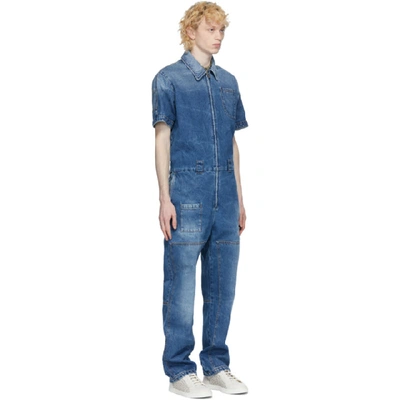 Shop Fendi Blue Denim Jumpsuit In F0qg0 Blue