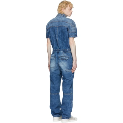 Shop Fendi Blue Denim Jumpsuit In F0qg0 Blue