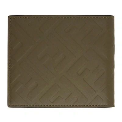 Shop Fendi Brown Leather Forever  Bifold Wallet In F1ae4 Milit