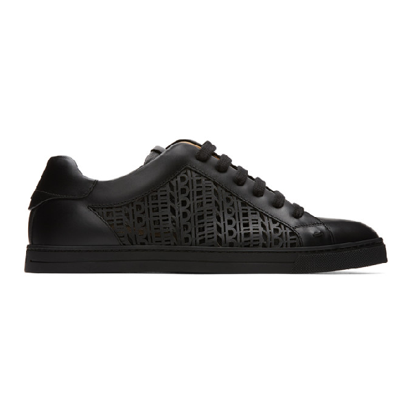 fendi black leather sneakers