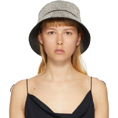 Shop Kara White Crystal Mesh Bucket Hat