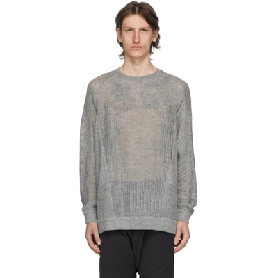 Shop Acronym Grey Cashllama Crewneck Sweater In Gray