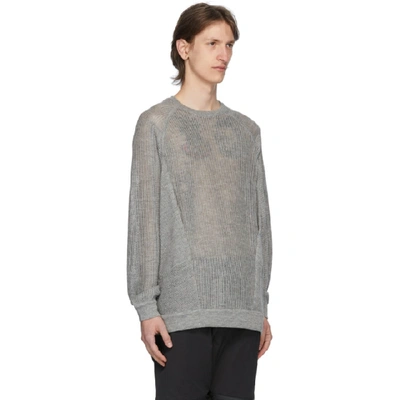 Shop Acronym Grey Cashllama Crewneck Sweater In Gray
