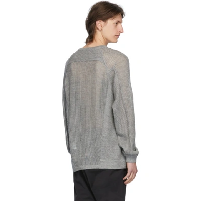 Shop Acronym Grey Cashllama Crewneck Sweater In Gray
