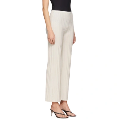 Shop Totême White Ribbed Cour Lounge Pants In 160 Ivory