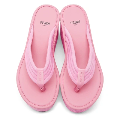 Shop Fendi Pink Suede Promenade Sandals In F0xa3 Pink